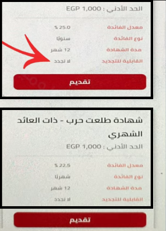  شهادة 25% و شهادة 22.5% بنك مصر و البنك الاهلي