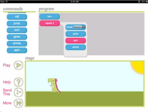 تطبيق "Daisy the Dinosaur" هو تطبيق تعليمي للبرمجة